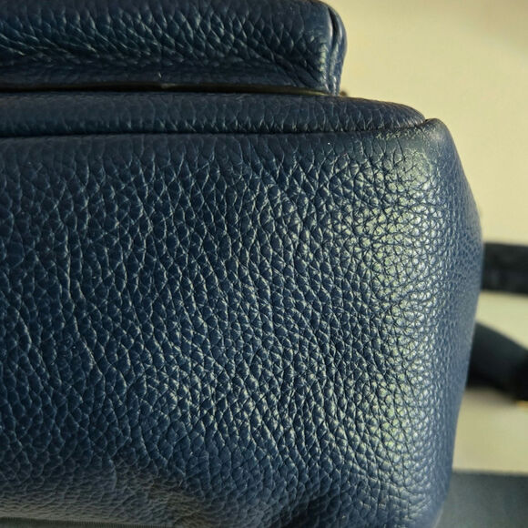 Coach F38263 Mini Charlie Dark Blue Pebbled Leather Backpack Daypack - Picture 13 of 16